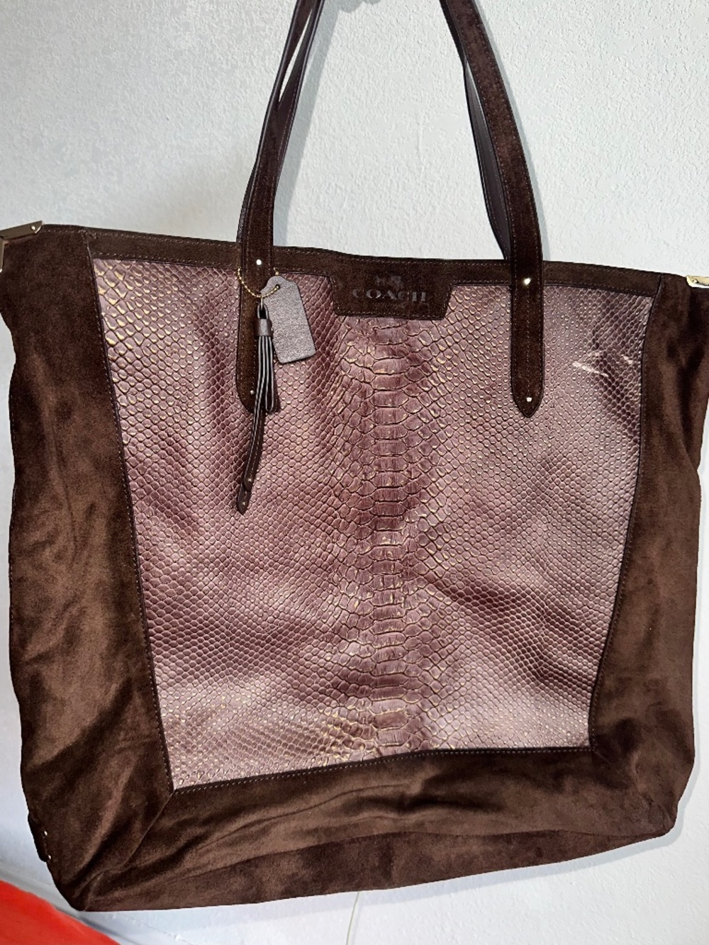 Vintage COACH Snake Skin Tote